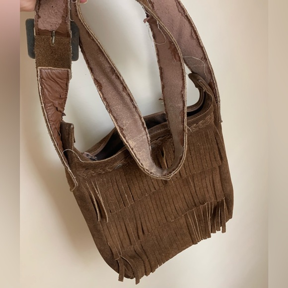 Leather handbag with fringe - Picture 3 of 4